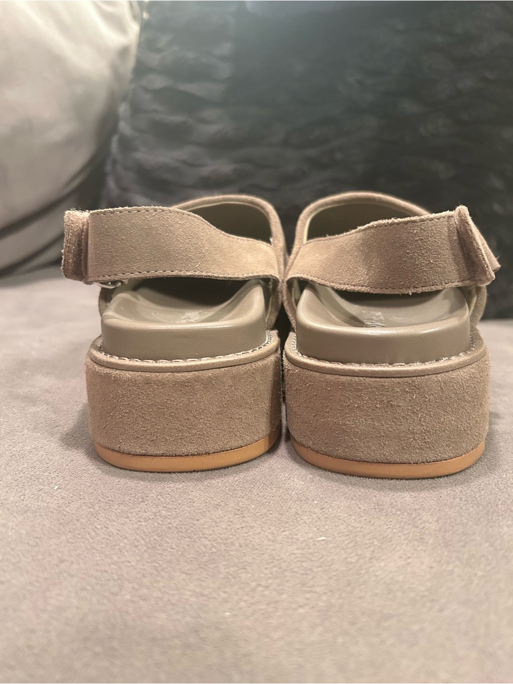 Steve Madden Mellow Taupe Suede Slingback Platform Clogs Women’s Shoes size 9 - Picture 5 of 9